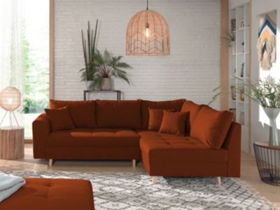 Rune - canapé d'angle - avec pouf d'appoint - 4 places - style scandinave - droit - Lisa Design