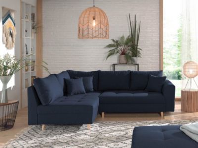 Rune - canapé d'angle - avec pouf d'appoint - 4 places - style scandinave - gauche - Lisa Design