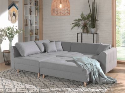 Rune - canapé d'angle - avec pouf d'appoint - 4 places - style scandinave - gauche - Lisa Design