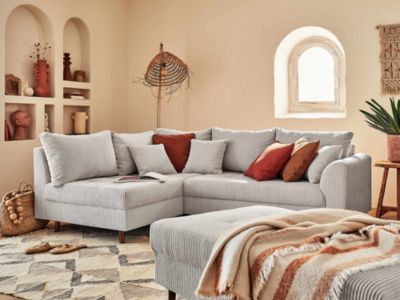 Rune - canapé d'angle gauche - 4 places - avec pouf d'appoint - en ...