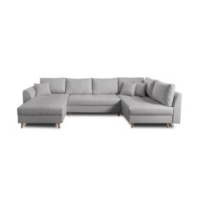 Rune - canapé panoramique - avec pouf d'appoint - 7 places - style scandinave - droit - Lisa Design