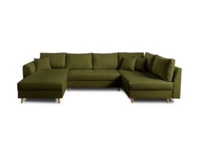 Rune - canapé panoramique - avec pouf d'appoint - 7 places - style scandinave - droit - Lisa Design
