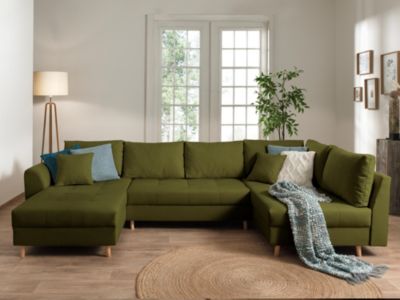 Rune - canapé panoramique - avec pouf d'appoint - 7 places - style scandinave - droit - Lisa Design