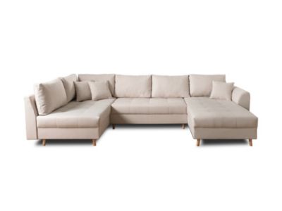 Rune - canapé panoramique avec pouf d'appoint - 7 places - style scandinave - gauche - Lisa Design