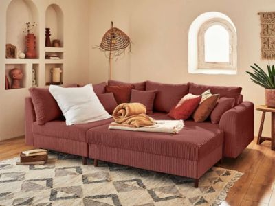 Rune - pouf modulable - en velours côtelé - Lisa Design