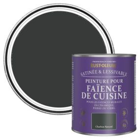 Rust-Oleum Peinture pour Faïence de Cuisine, Satin - Charbon Naturel 750ml
