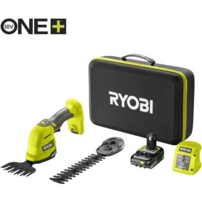 RYOBI - Cisaille a gazon / sculpteur de végétaux 18V ONE+ - Mallette de rangement + batterie 2,0 Ah & chargeur - RY18GSA-120T