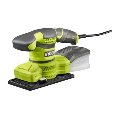 RYOBI Ponceuse vibrante 1/3 de feuille - 200 W - Systeme d'aspiration - Collecteur plastique + 3 abrasifs