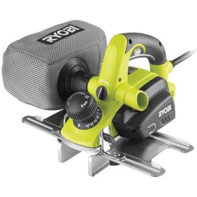 RYOBI - Rabot 750 W - largeur 82 mm - profondeur 2 mm - feuillure de 0-12 mm + 2 fers réversibles, 2 guides paralleles -
