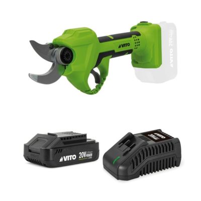 Sécateur sans fil 20V + Batterie Lithium 2Ah Diam de coupe 30 mm Moteur Brushless Chargeur rapide VITO