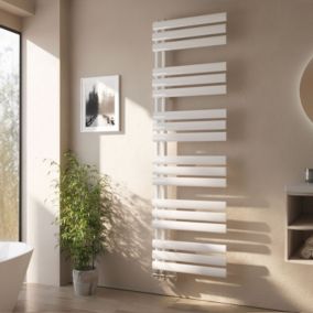 Sèche-serviette eau chaude EMKE raccord latéral radiateur sèche-serviettes blanc 174 x 50 cm 683 watts