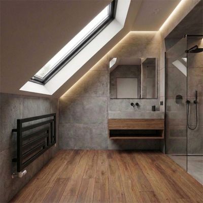 Sèche-serviette eau chaude noir de 360mm de haut et 1140mm de large - 416 Watt - ANG360/1140HYPN