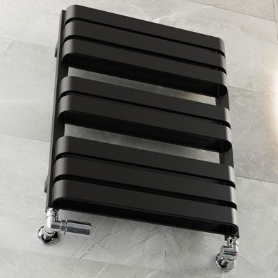 Sèche-serviette eau chaude noir de 655mm de haut et 500mm de large - 460 Watt - WAR655/500TBSXN