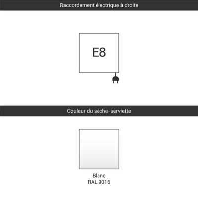 Sèche-serviette électrique blanc de 1140mm de haut et 300mm de large - 400 Watt - ALE1140/300E8B