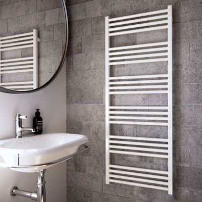 Sèche-serviette électrique blanc de 1140mm de haut et 400mm de large - 400 Watt - FIO1140/400E1B
