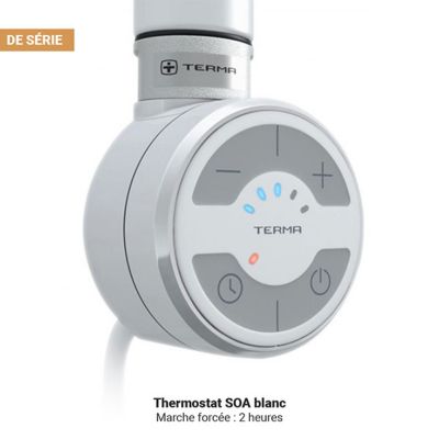 Sèche-serviette électrique blanc de 1580mm de haut et 500mm de large - 800 Watt - POL1580/500SOAE1B