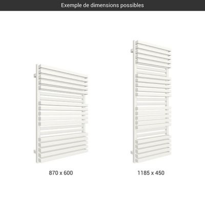 Sèche-serviette électrique blanc de 870mm de haut et 450mm de large - 600 Watt - QUA870/450BE8B