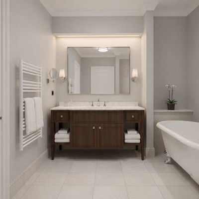 Sèche-serviette électrique blanc - (HxL) 1140x400mm - 400 Watt - 400 Watt - FIO1140-400E1B