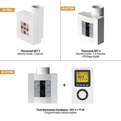 Sèche-serviette électrique blanc - (HxL) 540x300mm - 200 Watts - 200 Watt - ALE540-300E8B