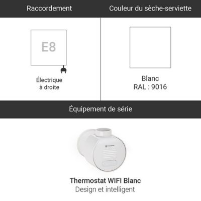 Sècheserviette électrique blanc thermostat wifi HxL 540x300mm 200 — free download