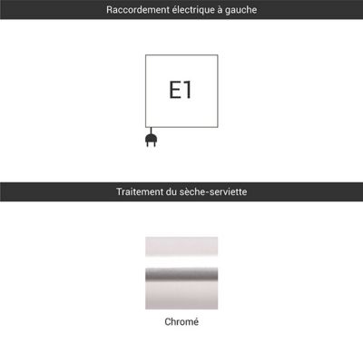 Sèche-serviette électrique chromé de 435mm de haut / 430mm de large - 200 Watt - MIK435/430E1CRO