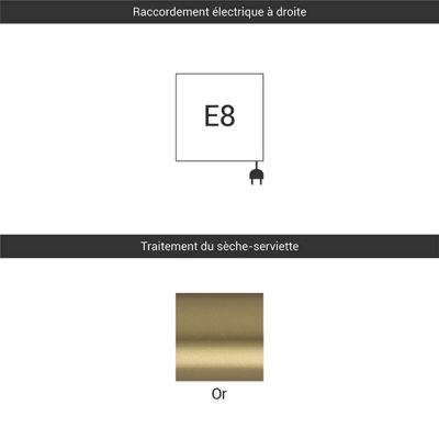 Sèche-serviette électrique doré de 1140mm de haut et 300mm de large - 400 Watt - ALE1140/300E8BRA