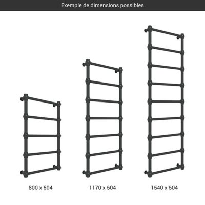 Sèche-serviette électrique noir - (HxL) 430x504 mm - 100 (Watts) - 100 Watt - RET430-504E1N
