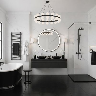 Sèche-serviette électrique noir - (HxL) 510x400mm - 200 Watt - 200 Watt - VIP510-400E8N