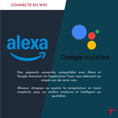 Sèche-serviette électrique sans fluide connecté WiFi avec soufflerie 500 + 1000W Thomson COSMO noir