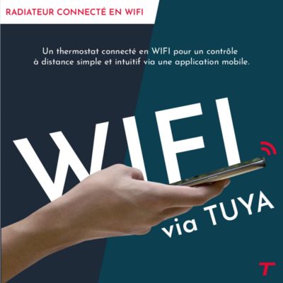 Sèche-serviette électrique sans fluide connecté WiFi avec soufflerie 500 + 1000W Thomson COSMO noir