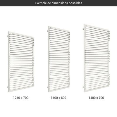 Sèche-serviette mixte blanc de 1240mm de haut et 600mm de large - 893 Watt - POC1240/600SOAZ1B