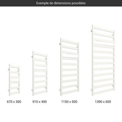 Sèche-serviette mixte blanc de 670mm de haut et 300mm de large - 185 Watt - VIV670/300Z1B