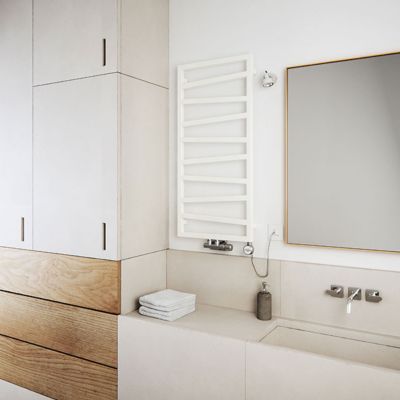 Sèche-serviette mixte blanc de 835mm de haut et 500mm de large. - 332 Watt - ZIG835/500Z8B