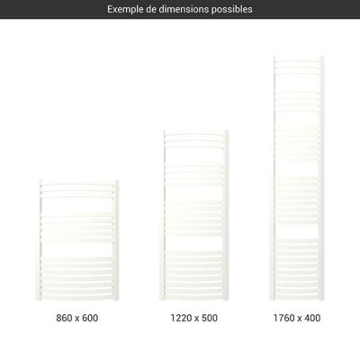 Sèche-serviette mixte blanc de 860mm de haut et 400mm de large - 369 Watt - DEX860/400V2B