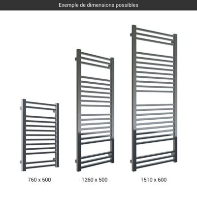 Sèche-serviette mixte chromé de 760mm de haut / 500mm de large - 246 Watt - BON760/500Z8CRO