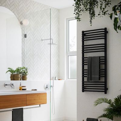 Sèche-serviette mixte noir de 1140mm de haut et 300mm de large - 362 Watt - ALE1140/300Z1N
