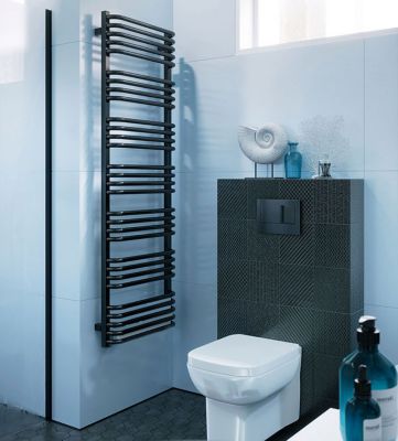 Sèche-serviette mixte noir de 1140mm de haut et 300mm de large - 362 Watt - ALE1140/300Z1N