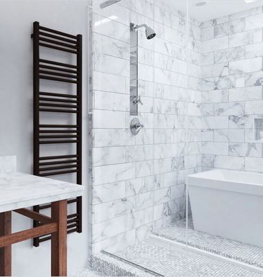 Sèche-serviette mixte noir de 1620mm de haut et 400mm de large - 573 Watt - FIO1620/400V2N