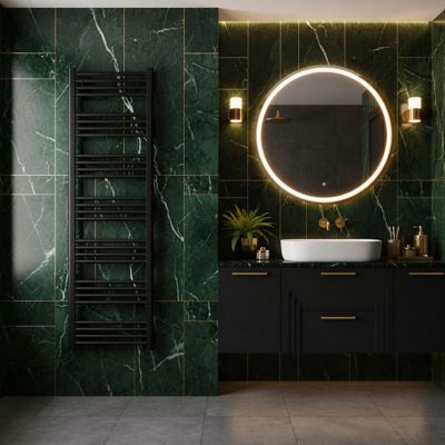 Sèche-serviette mixte noir - (HxL) 1620x400 mm - 600 Watt - 573 Watt - FIO1620-400V2N