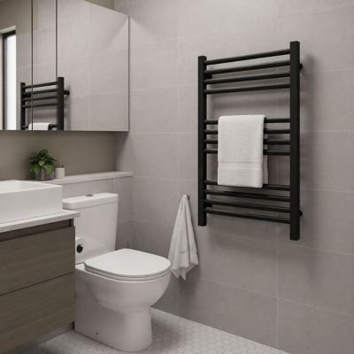 Sèche-serviette mixte noir - (HxL) 660x400 mm - 300 Watt - 241 Watt - FIO660-400Z8N