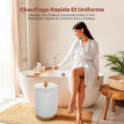Chauffe-Serviettes 5L 176°F Avec Stérilisateur UV - Armoire Chauffante Blanche