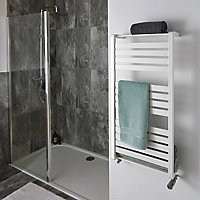 Sèche-serviettes eau chaude GoodHome Loreto vertical blanc 546 W