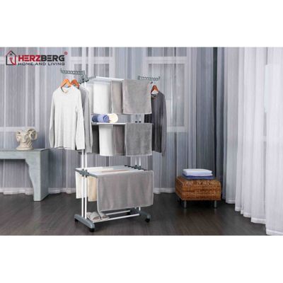 Séchoir multifonctions 20m d'étendage gris Herzberg HG8034-GRY
