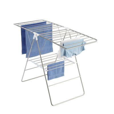 Séchoir étendoir en acier ajustable Blanc, L. 146 x l. 58 x H. 90 cm, FLEX
