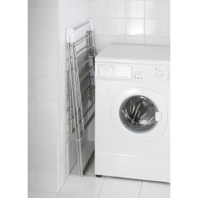 Séchoir étendoir en acier ajustable Blanc, L. 146 x l. 58 x H. 90 cm, FLEX