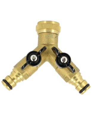 Sélecteur 2 voies en laiton 3/4'' avec Nez (type Gardena)