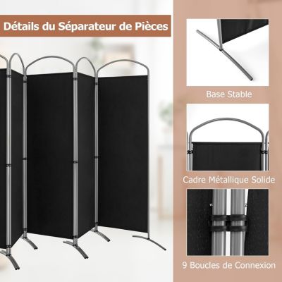 Séparateur de Pièce Pliable de 6 Panneaux écran de Confidentialité de  Séparateur Mural