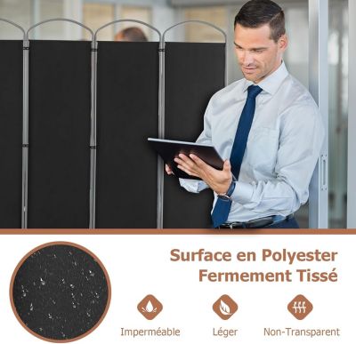 Séparateur de Pièce Pliable de 6 Panneaux écran de Confidentialité de  Séparateur Mural