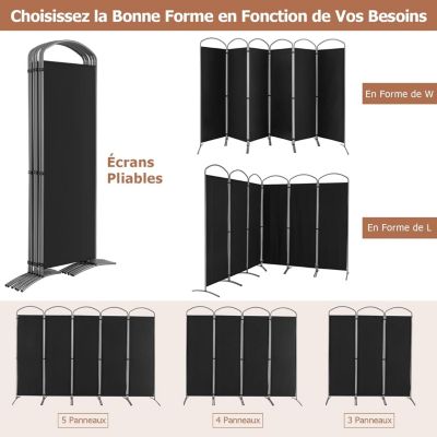 Séparateur de Pièce Pliable de 6 Panneaux écran de Confidentialité de  Séparateur Mural