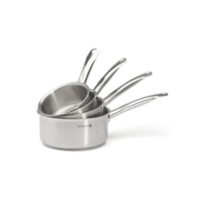 Cristel - Lot De 4 Casseroles 14-16-18-20cm Mutine - Acier Inoxydable, Sans Poignée, Fond Triple Épaisseur, Fabriqué En France